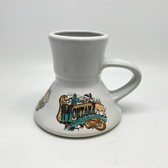 Vintage Montana Big‎ Sky Country Souvenir Coffee Mug No Spill Wide Bottom Travel - Picture 1 of 7